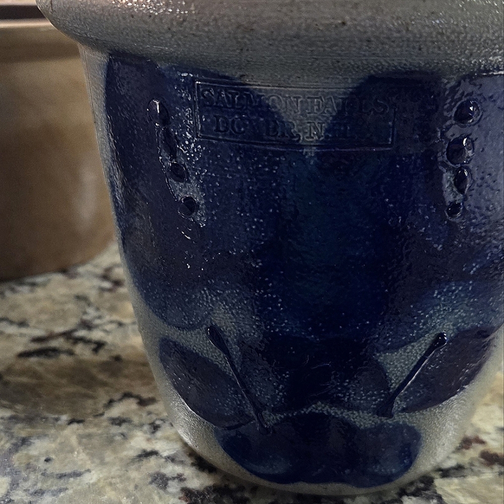 Rowe pottery heart salt crock